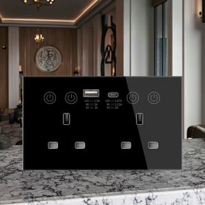 YUESHAPE Tuya Smart ZigBee Power Statistical Socket 20A con USB Tipo C Panel de vidrio Multifuncional Doble WiFi Smart Socket - Product Image 6