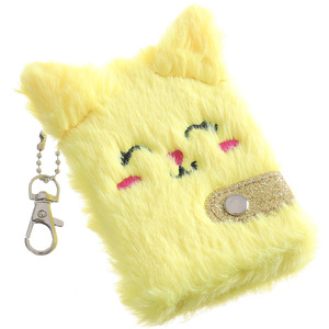 A7 Cute Cat Plush <strong>Notebook</strong> for Girls Kawaii Pendant Keychain Furry Cats <strong>Notebook</strong> Daily Planner Journal Book <strong>Note</strong> Pad Stationery