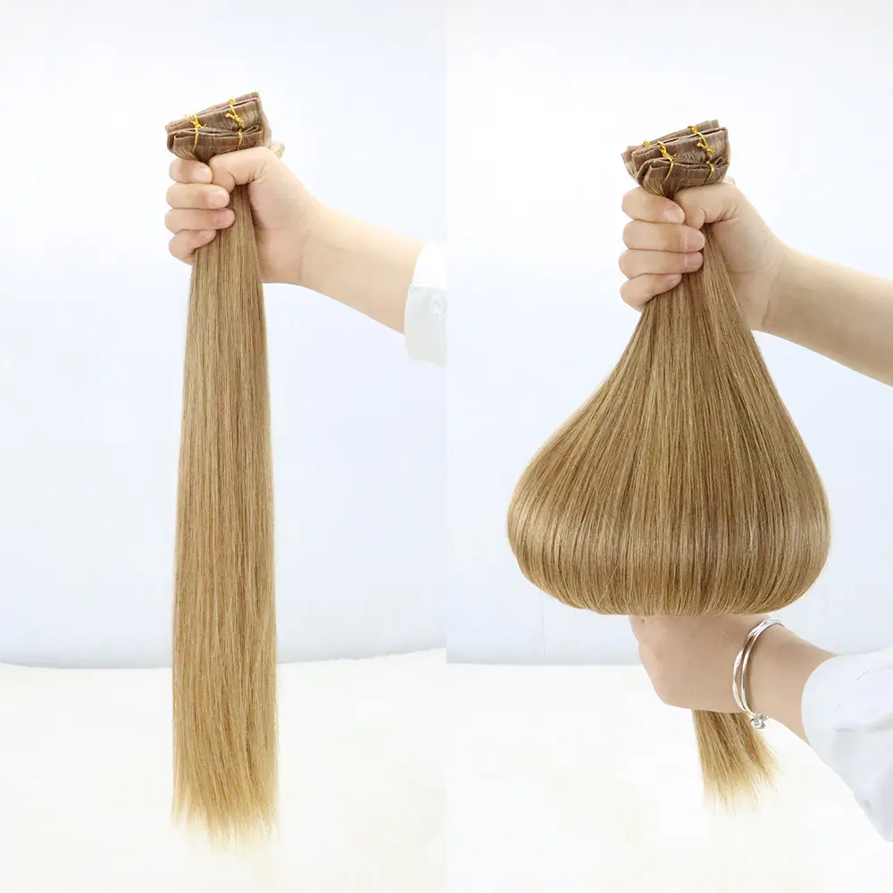 Usine génie Double trame sans couture Invisible Pu Clip dans l'extension de cheveux humains cuticule alignée 100% Remy Extensions de cheveux chinois