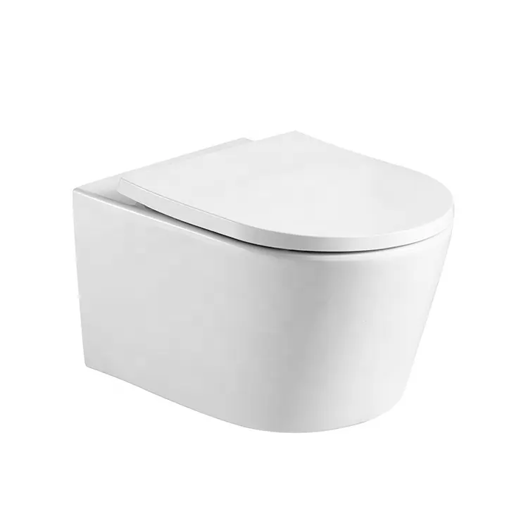 ANBI Good Price Rimless European Bathroom Ceramic Wall Hung Wall Mounted WC Toilet Bowl