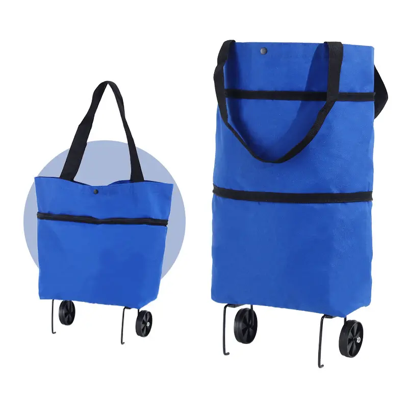 New Product 2024 Portable Vegetable And Fruit Shopping Cart Mini Light Folding Shopping Trolley Bag With Wheels
