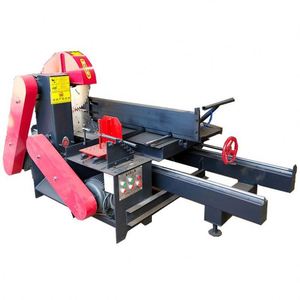 Yatay yuvarlak Log bant testere ahşap kesme makinesi Log kesme ahşap testere tam otomatik kesme tahtası şerit testere itme masa testere - Product Image 6