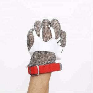 Gıda işlemede el koruması için 5 parmak paslanmaz çelik Chainmail kesmeye dayanıklı eldivenler - Product Image 1