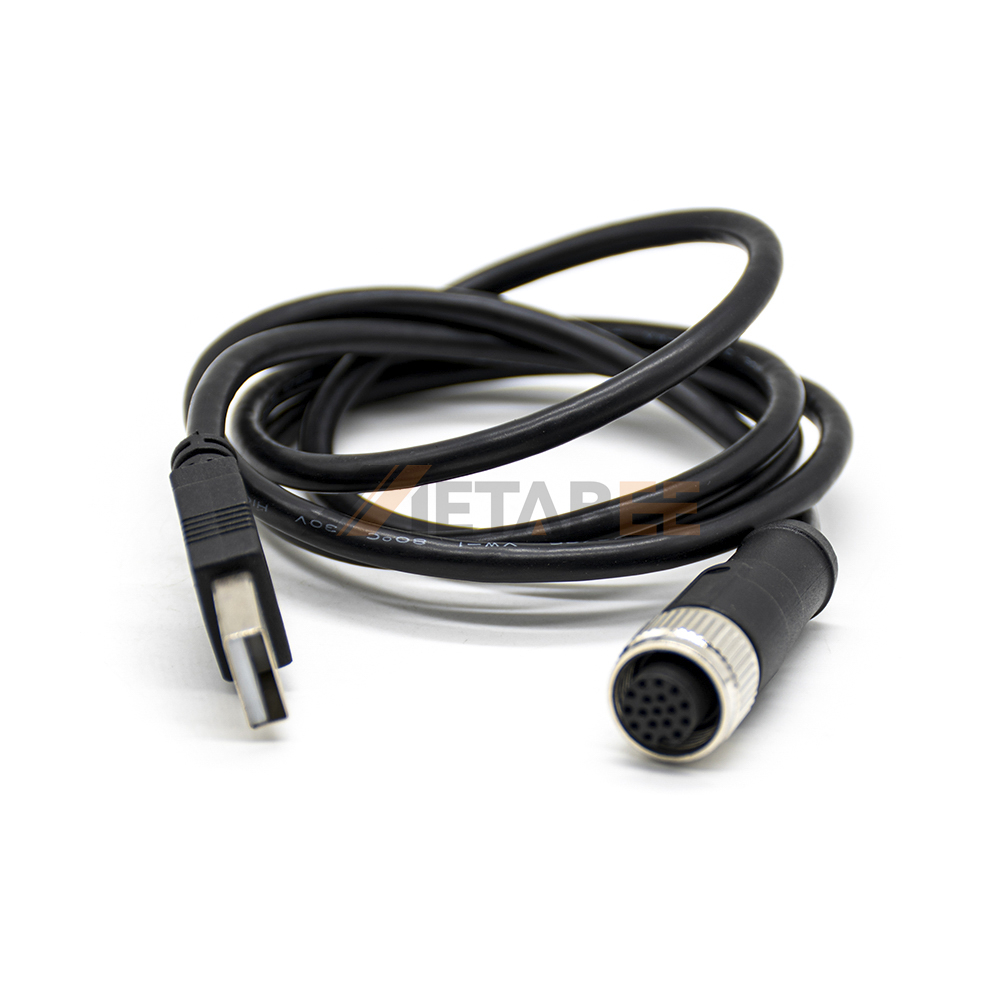 Câble M12 vers USB Type A, fil de communication de données industriel
