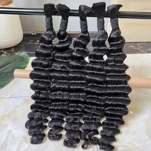 編組ヘアベンダー卸売ベトナムエクステンションディープウェーブ生バルク横糸なし編組用人毛