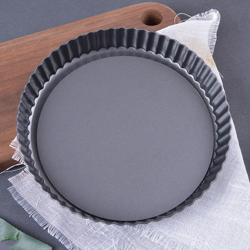 4 Zoll 6 / 8 / 9 inch Antihaft-Kohlenstoffs tahl Abnehmbarer Hintern Backen Quiche Kuchen form Pie Tart Pan Großhandel