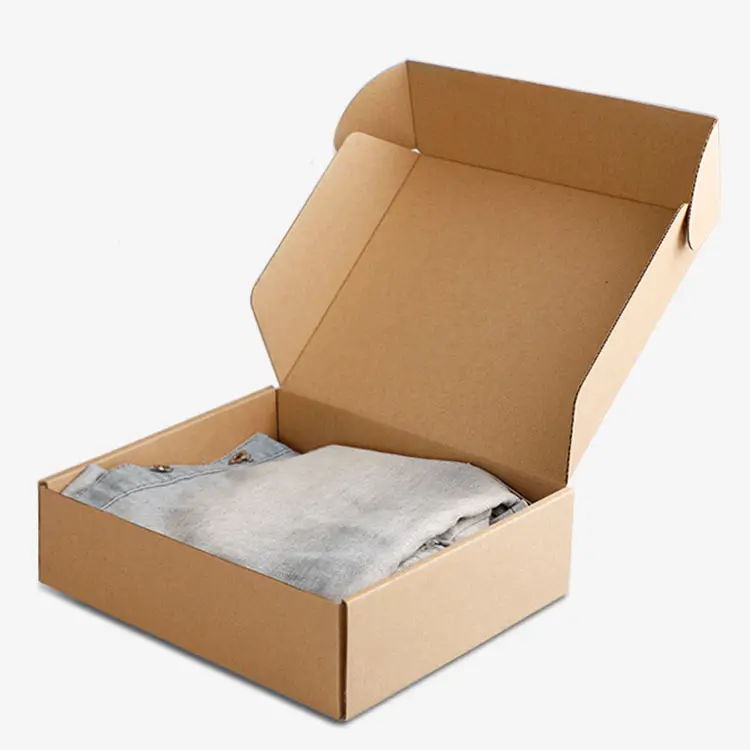 Embalaje impreso personalizado, caja de cartón corrugado plegable, envío de papel Kraft