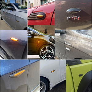 Amber Dynamic Turn signal Lamp with Smoke Black Len Flow Side Blinker Indicator Yellow Sequential <strong>Led</strong> Car Side Marker Light - Product Image 5