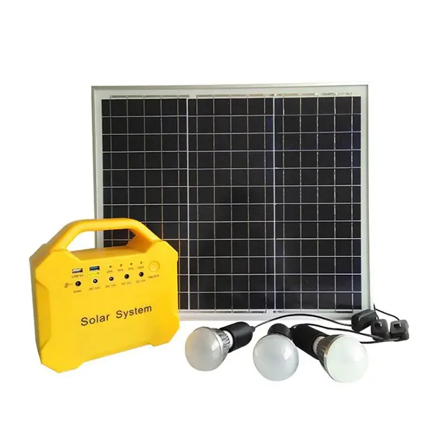 Esg uso doméstico para fora da porta uso 10w, gerador de energia solar portátil, kits de luz led, sistema solar portátil