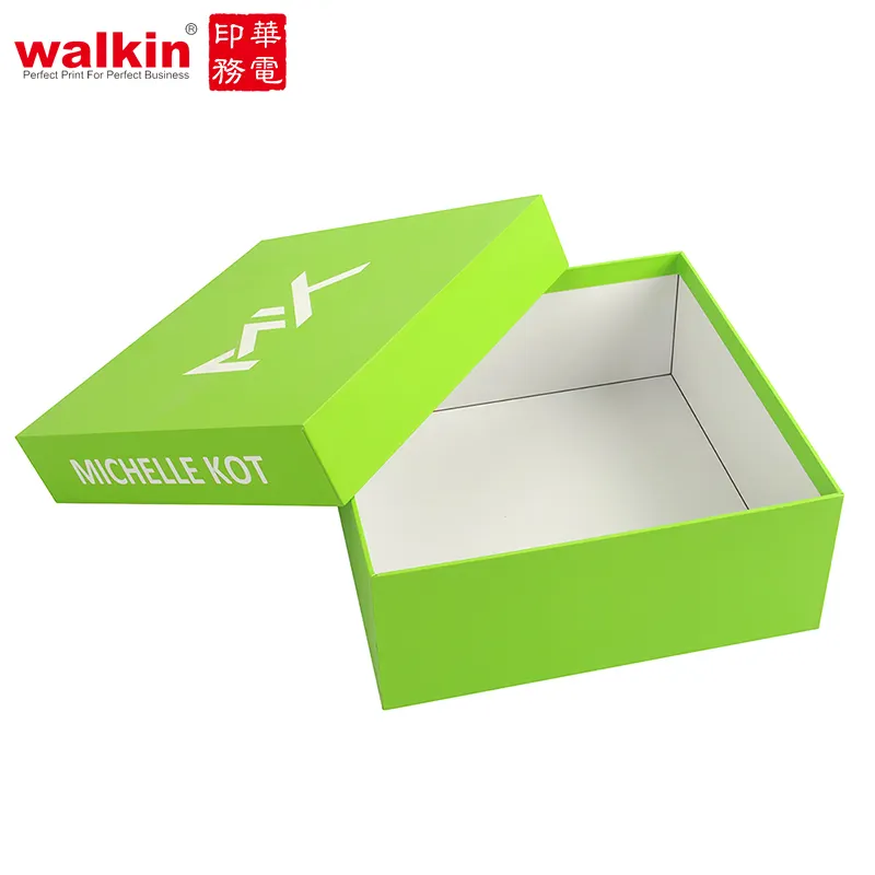 Walkin caixa de papel personalizada, embalagem de logotipo personalizada para fora, caixa de papel rígida branca removível