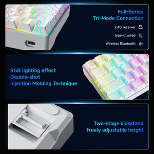 Eweadn G68 Kailh màu xanh lá cây 68-Keys trimode cho Bluetooth Nhỏ Gọn USB cơ khí Bàn phím chơi game đường viền bên Laser khắc thiết kế - Product Image 2