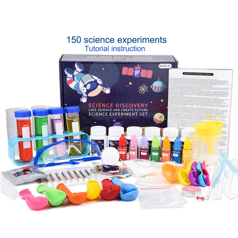 Super lab-kit de ciencia con 150 experimentos mágicos para niños, construir una estación de Química, hacer erupciones en los Volcanos, actividades de tallo