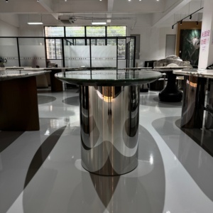 Ngọc Lục Bảo nhập khẩu tự nhiên sang trọng bàn đá Ý đơn giản sang trọng thiết kế biệt thự cao cấp bàn ăn bằng đá cẩm thạch - Product Image 4