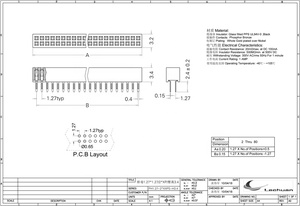 LECHUAN 1.27mm Pitch 3.5/4.3mm Optional Single Row/Dual Row THT Straight SMT RA Female <strong>Header</strong> <strong>40Pin</strong> 50Pin for PCB Applications - Product Image 3