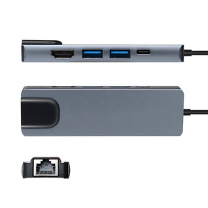 5 IN 1 da tipo C a 4K HDTV USB 3.0 1000M Gigabit RJ45 scheda di rete adattatore multifunzione Dock di espansione Hub USB C - Product Image 3