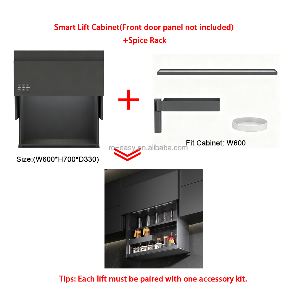 W600*H700*D330 (Armoire élévatrice intelligente + Étagère à épices)