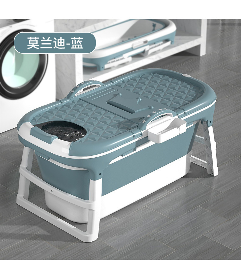 1.18 m baril de bain bleu avec couvercle