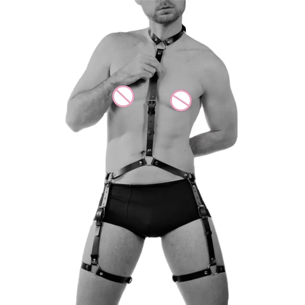 Uomini SM regolabile in pelle corpo Bondage imbracatura cinghia Fetish uomini petto sessuale BDSM gioco del sesso per adulti giocattoli