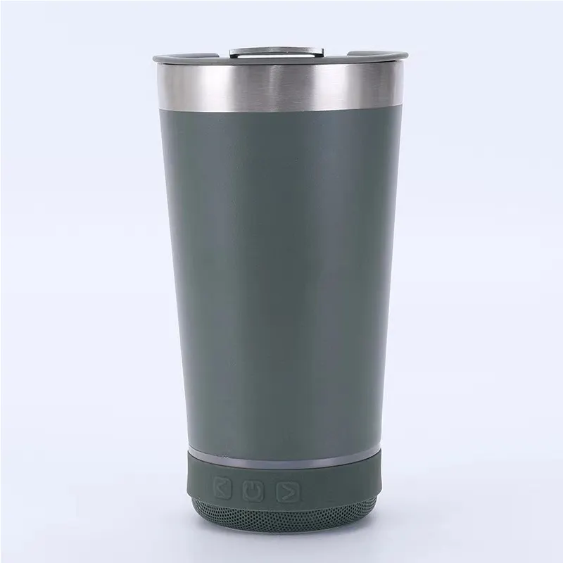 Haut-parleur Bluetooth portable léger d'ambiance de tasse thermos en acier inoxydable 304 nouvellement conçu