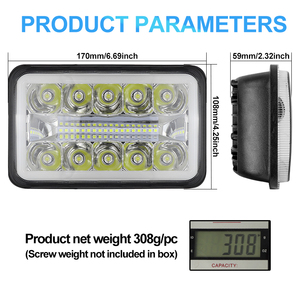 जीप ऑफ-रोड लाइट के लिए ड्राल के साथ <span class=keywords><strong>5</strong></span> इंच का आयताकार नेतृत्व किया हेडलाइट, 4x6 एलईडी हेडलाइट लाइट लाइट के सहायक दीपक - Product Image 4