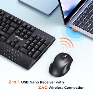 Meetion C4130, sin cables, con ratón y teclado numérico, diseño silencioso, ratón DPI de 3 niveles, y precio de la teclado - Product Image 2