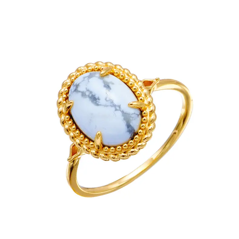 Joacii – bijoux en argent Sterling 925, plaqué or 14K, série de pierres précieuses naturelles, bagues en Turquoise blanches avancées, bague en perles