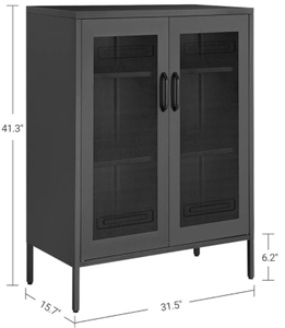 Hot bán tủ bếp tủ quần áo lưu trữ tủ 2 cửa lưới với 2 kệ điều chỉnh - Product Image 2