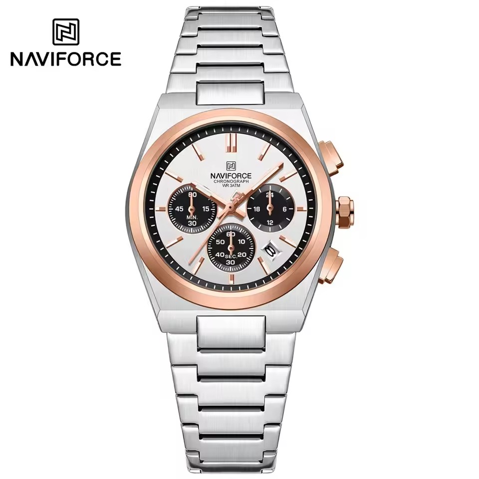 6 cassa in oro rosa quadrante bianco - Orologio da donna