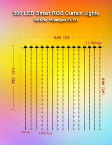 App-Controlled Smart RGB Pixel Addressable Curtain Lights <strong>Programmable</strong> Outdoor Christmas Decorations Mini <strong>String</strong> Lights IP65 - Product Image 5