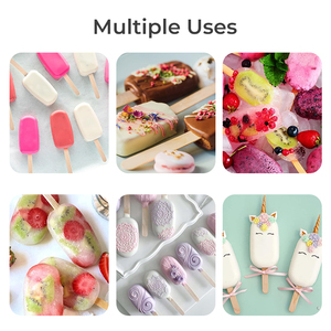 4-Cell BPA-free Silicone Ice Cream khuôn bền vững nước ép trái cây & sô cô la Pudding Ice Pop Maker <span class=keywords><strong>Popsicle</strong></span> Baking công cụ - Product Image 3