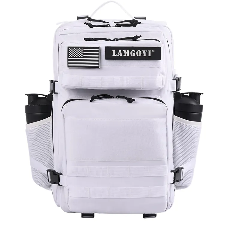 40L Tactical Gym Backpack Custom Logo 900D Polyester Fitness Travel Waterproof Workout Gym Bag Duffel Backpack With Cup Holder