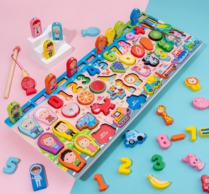 7で1釣りゲーム輸送カウント幾何学的形状認知一致木製ナンバーパズルボード - Product Image 6