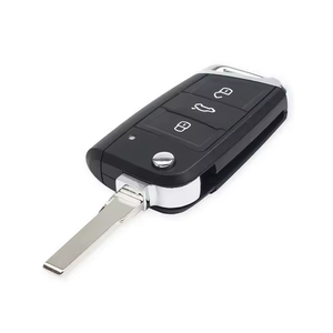 3 düğmeli yedek araba anahtarı Flip Case otomatik anahtar kabuk Fob kapak bıçak ile VW Golf 7 MK 7 için Fit - Product Image 2