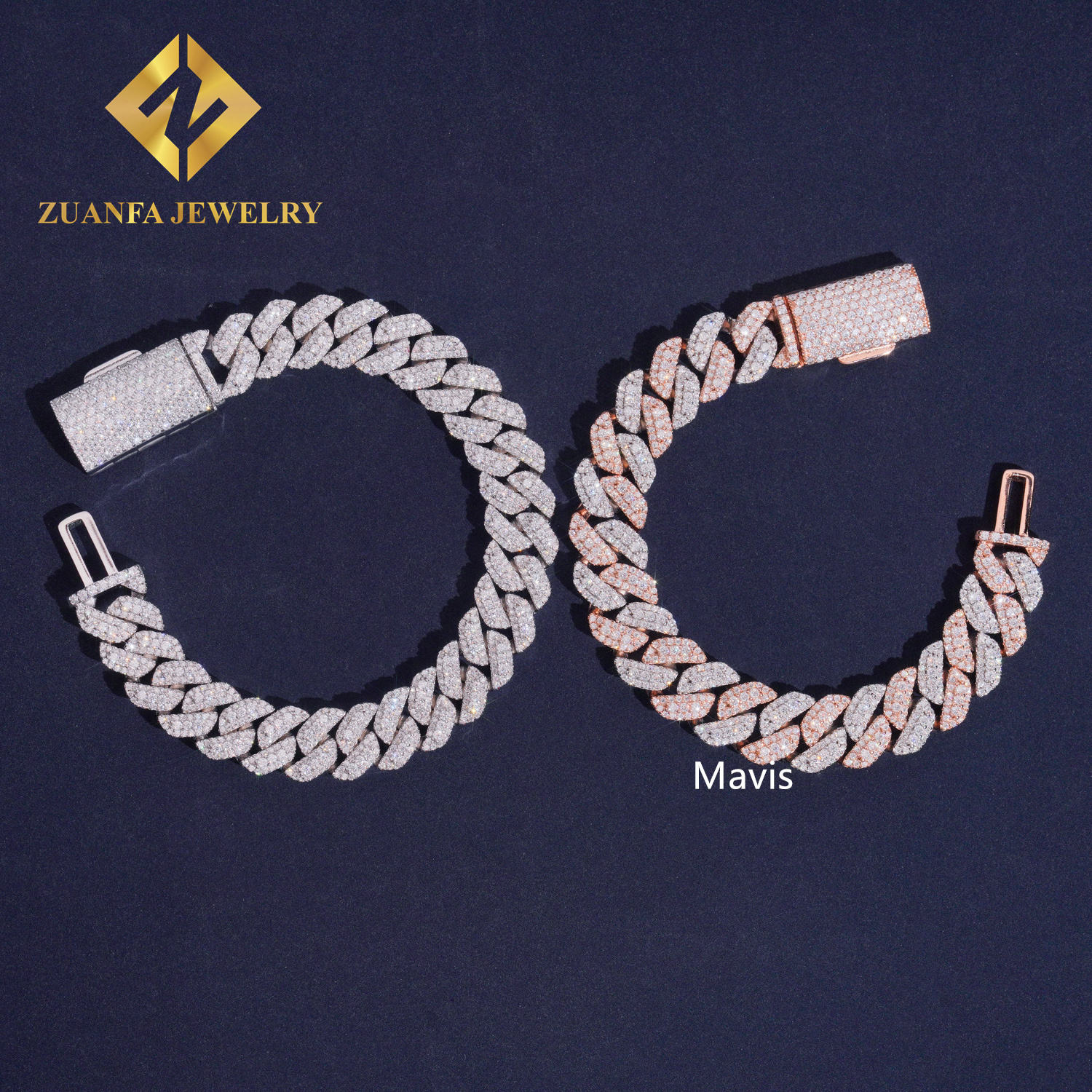 Silver + rose gold color