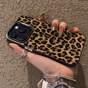 เคสโทรศัพท์ PC แบบแข็งพิมพ์ลายเสือดาวสีน้ำตาลสุดหรูสำหรับ iPhone 15 14 13 11 Plus Pro MAX กรอบสีเสือดาว - Product Image 6