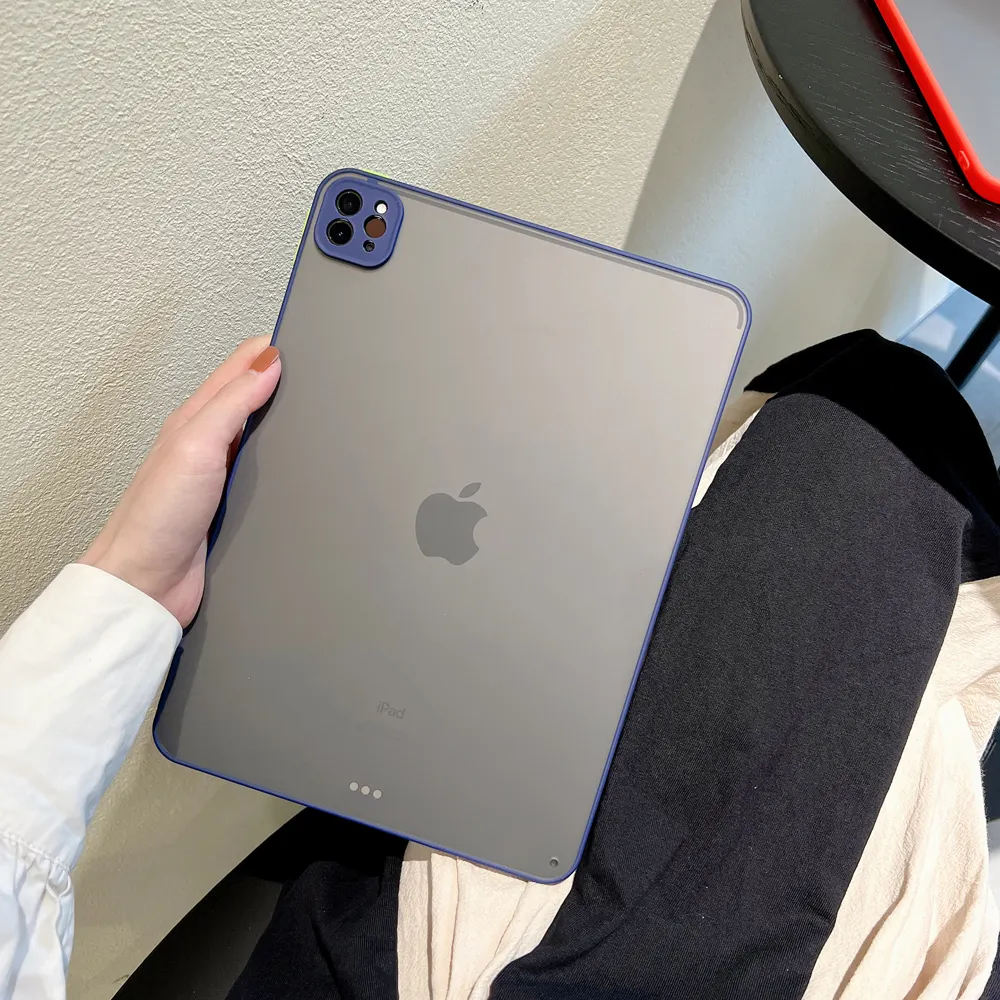 Matte da-cảm thấy mềm mại Silicone Bumper Chống Sốc cứng Bìa trường hợp đối với Apple iPad không khí 5 4 3 Pro 11 12.9 mini 6 7 8 9 10 tay áo trường hợp