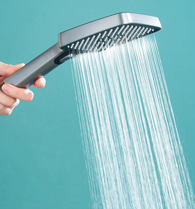 Akıllı dijital ekran duş seti tabancası gri pirinç banyo musluk sistemi piyano tuş 4 yollu istihbarat SS-1297-Soft yağmur sprey