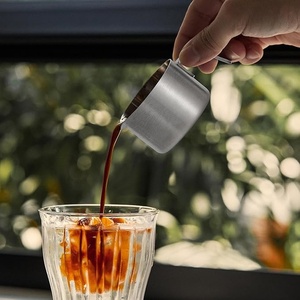 コーヒーカップ304ステンレススチールコーヒー測定カップ投与抽出ハンドル付きエスプレッソコーヒーカップ