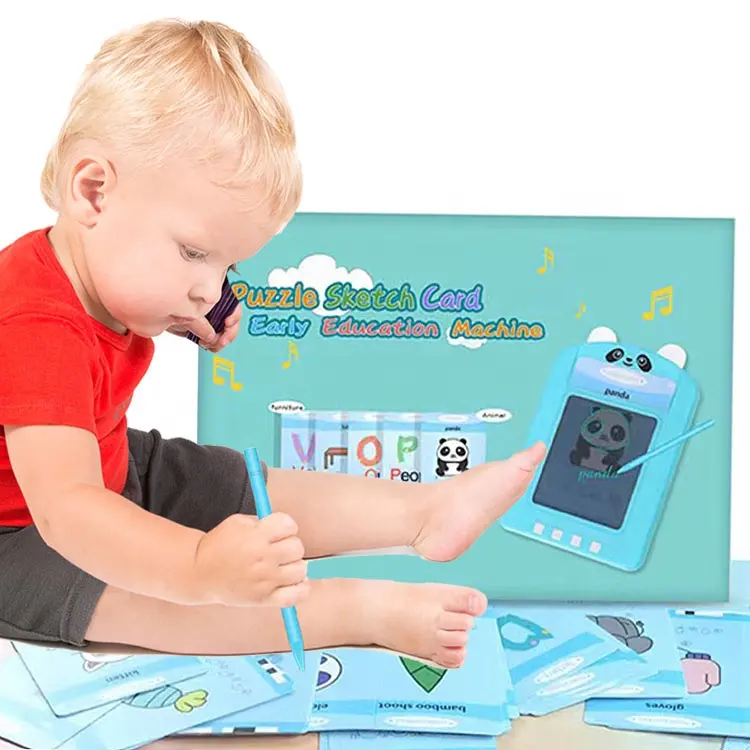 2 IN1描画と会話フラッシュカード学習おもちゃ学習機プラスチック初期モンテッソーリ他の赤ちゃんのおもちゃ