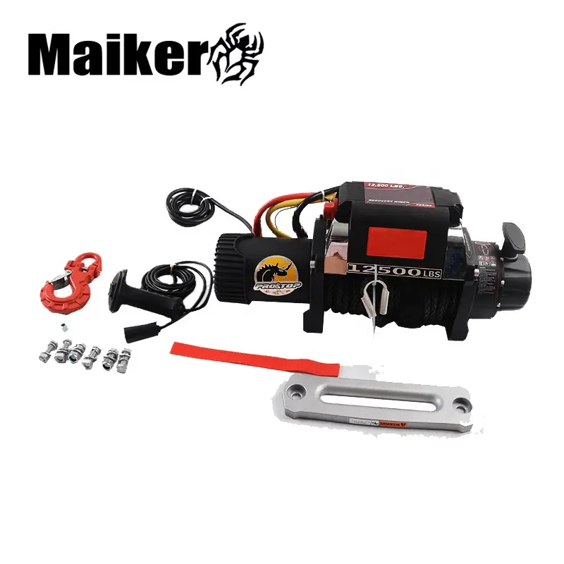 Автомобильная электрическая лебедка Maiker из синтетического каната для Jeep Wrangler JK 12 В фунтов, лебедка для внедорожника