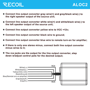 Edge ALOC2-Cable de altavoz de 2 canales a RCA, convertidor de salida de línea ajustable con encendido remoto - Product Image 6