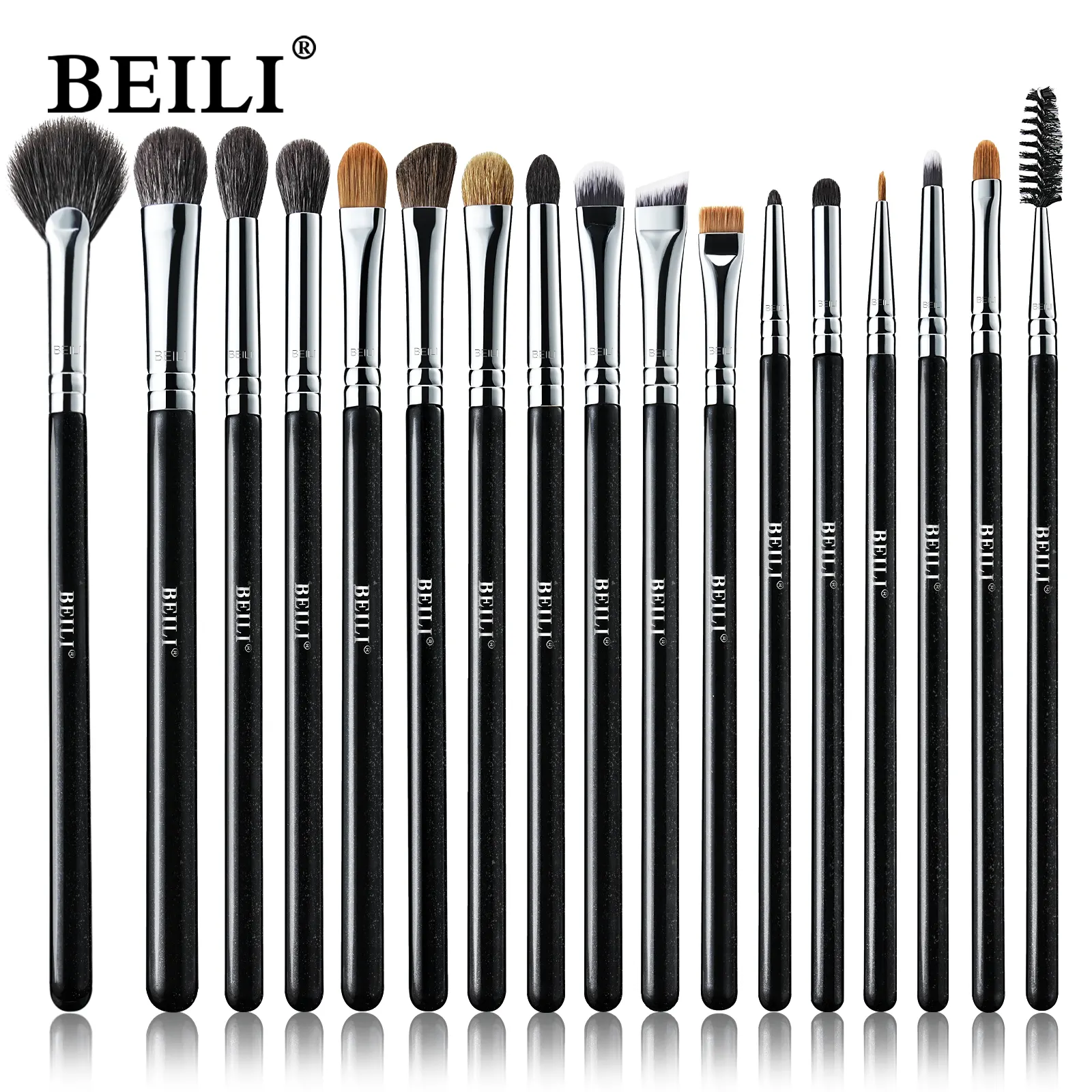 BEILI ensemble de pinceaux de maquillage pour les yeux pinceaux d'ombre à paupières pour ensemble de pinceaux pour les yeux noirs