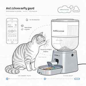 智能自动猫狗喂食器，带干粮分配器定时定量APP控制独特的产品设计 - Product Image 2