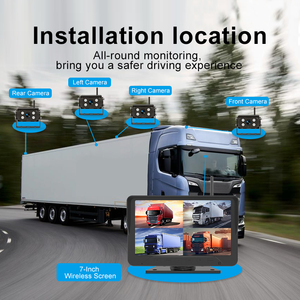 Single/Dual/Quad Screen Display 7 Inch AHD <strong>Monitor</strong> DVR Recorder Wireless Reverse <strong>Backup</strong> Camera System for Truck TV Camper - Product Image 5