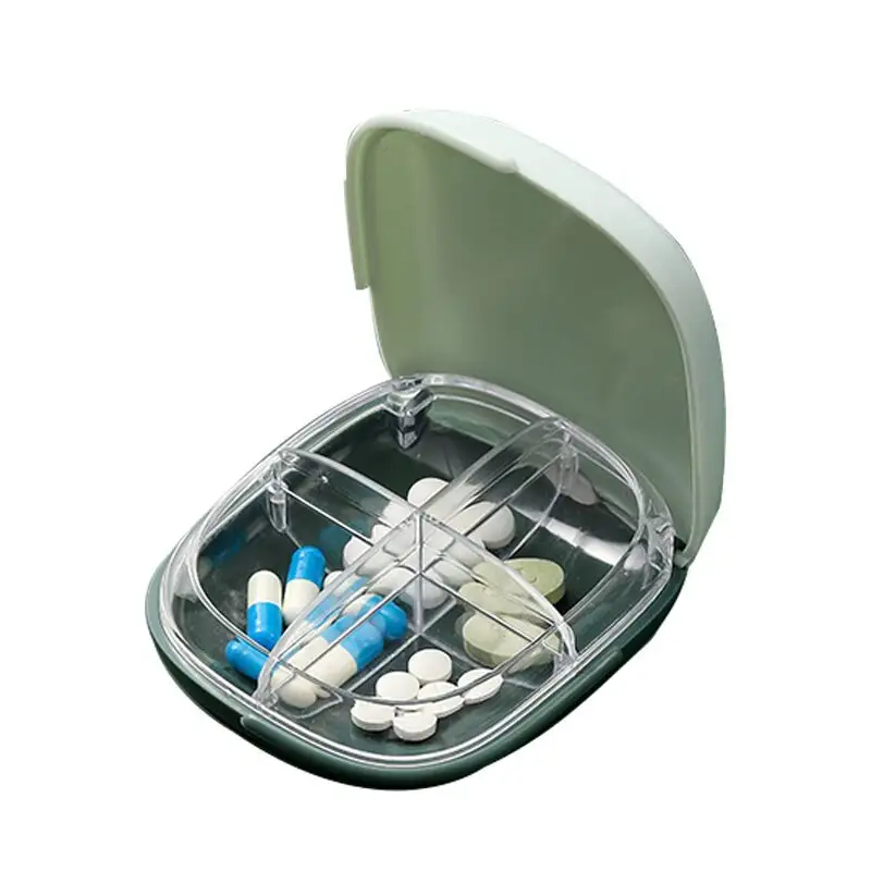 F2-41 4 Fächer Mini tragbare kleine Medizin Kunststoff Pille Fall, Mini tragbare Reise Daily Single Pill Box Organizer