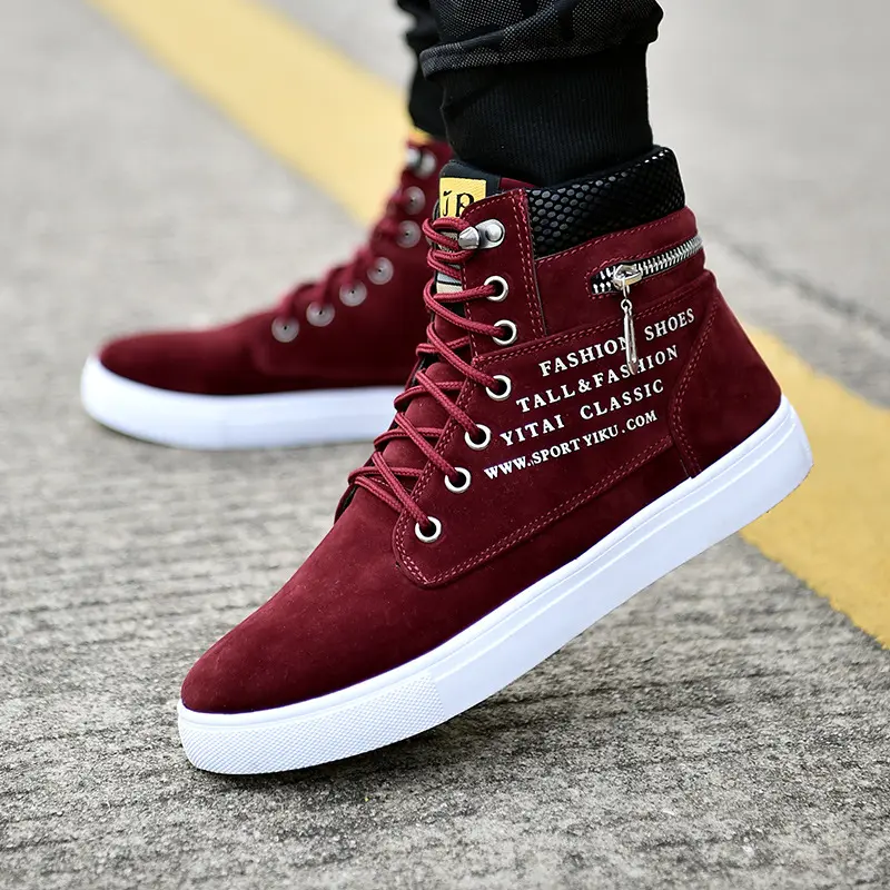 Fashion Hightop Sneakers For Men Classic Lace-up High Style Spring Autumn Vulcanized Flat Casual Shoes