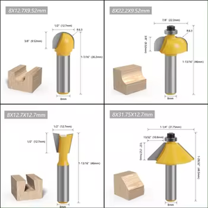 Freze kesicisi 12 adet 1/4 inç profesyonel ahşap araçları freze uçları setleri karbür freze uçları kesiciler cnc freze uçları kiti - Product Image 5