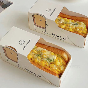 外卖食品包装定制三明治盒早餐包装盒华夫饼纸蛋滴三明治盒 - Product Image 6