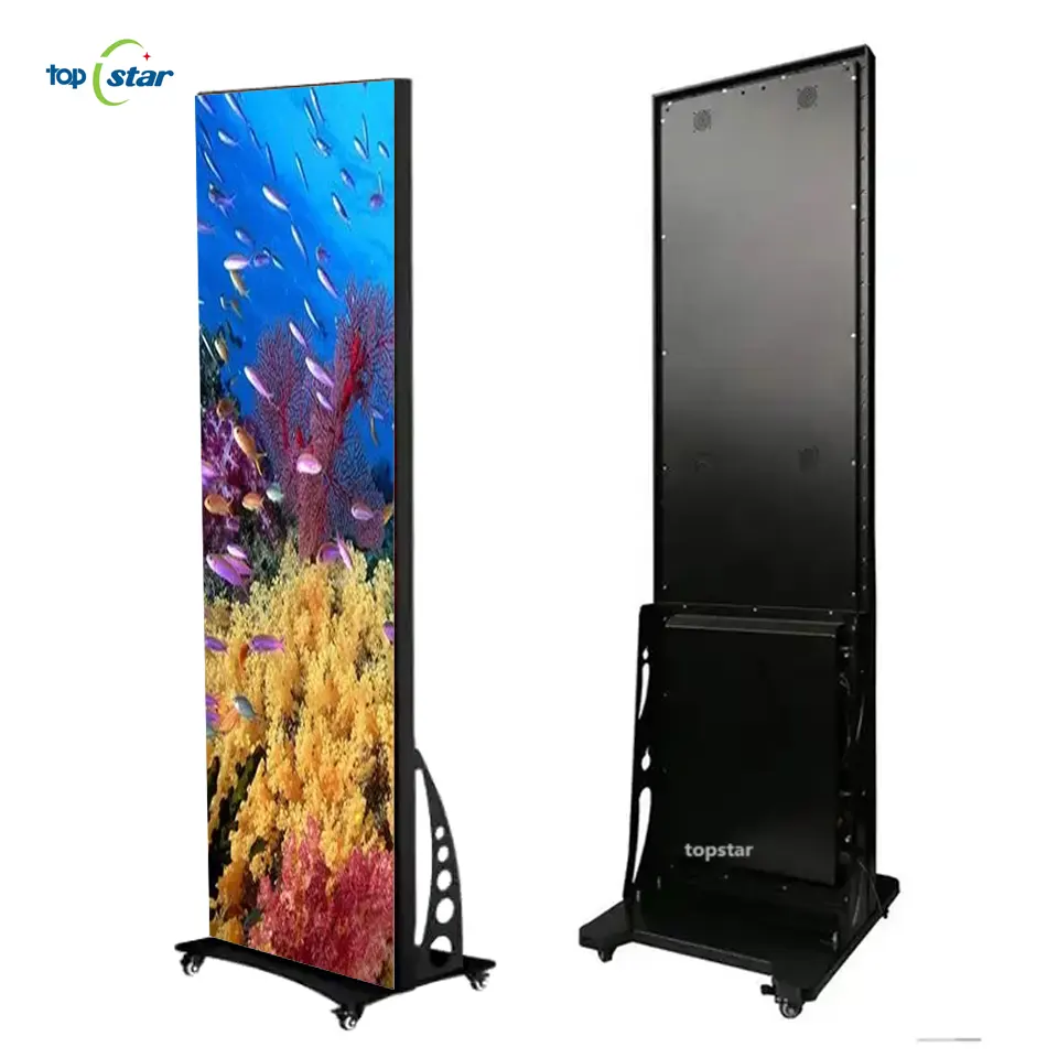 Indoor Led Poster Scherm P1.835 P2.5 Video Paneel Full Color Reclame Billboard Hd Staande Poster Led Display Digitale Poster