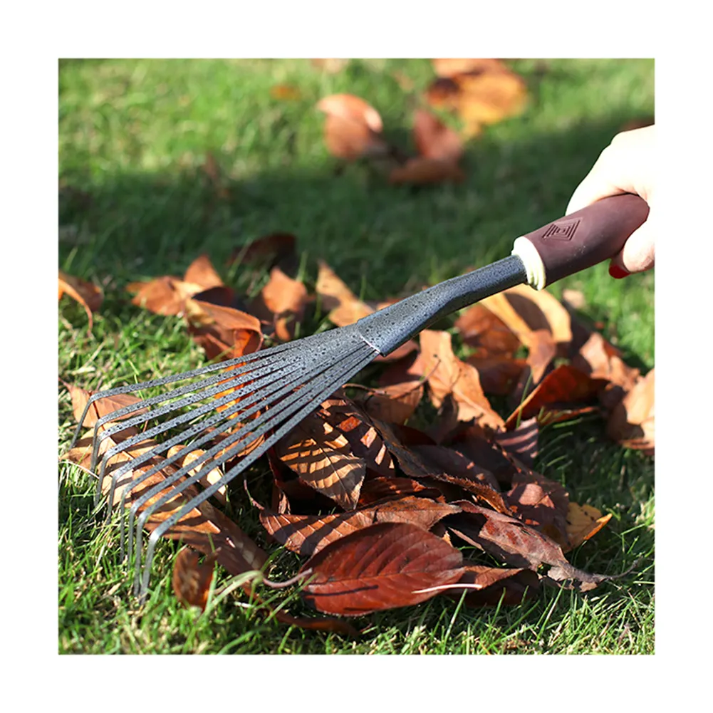 Winslow & Ross 9 bağları çelik el tırmık manuel temiz aracı Mini el bahçe çim tırmık bırakır